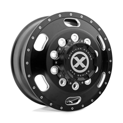 ATX AO402 INDY 10X285.75 22.5X8.25 +145 SATIN BLACK MILLED - FRONT