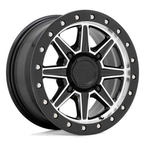 Black Rhino Powersports WEBB UTV 4X110 15X7 +52 GLOSS BLACK W/ MACHINED FACE